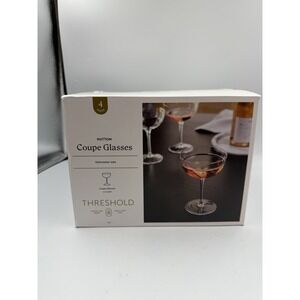 Brand NEW 6oz 4pk Glass Entertaining Cocktail Coupe Glasses - Threshold NIB